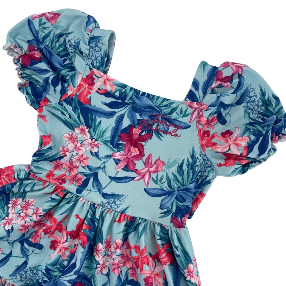 Tommy Bahama Floral Dress‎ Tiered Puff Sleeve Girls Size 4T